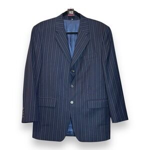 Ralph Lauren Boyds Blue Striped Blazer Sports Coat Jacket Mens sz 40 R Wool